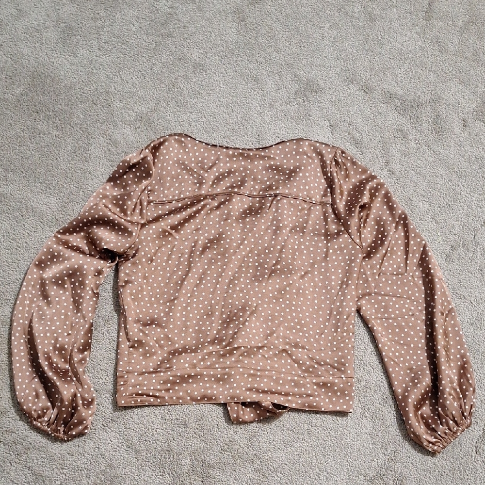 Abercrombie & Fitch Brown Polka Dot Blouse - Picture 3 of 3